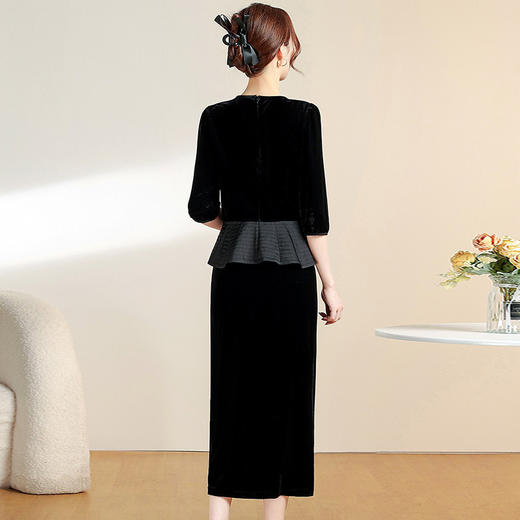 荷叶边拼结小衫包臀，半身裙两件套裙QYM-YIYI-YB24B16-Y 商品图2
