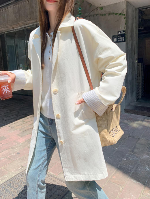 【269元任选2件】现货！成本巨贵，拍下包赚！温柔奶杏中长款风衣外套 商品图8