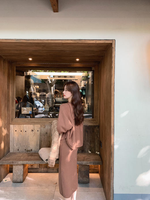 福利 金蘑菇菇 迷人弧度 / 遮肉肉满分 慵懒风羊绒半裙 商品图10