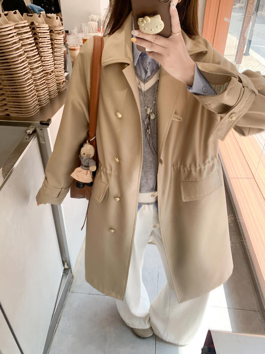 <曾小咸推荐>现货秒杀！微信超特价！收腰短款风衣外套 日常329.99 立减170 秒杀159.99！长款秒杀169.99！白色连衣裙秒杀99.99！ 商品图5