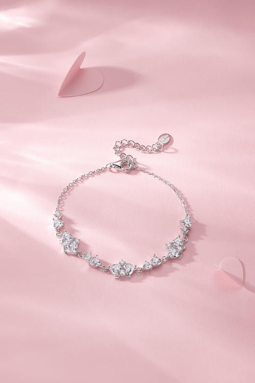 卡蒂罗KADER  流光蝴蝶兰手链 925银兰花满镶闪锆甜美元气少女原创设计爆闪可调节拼接链 璀璨吸睛清新优雅 商品图4