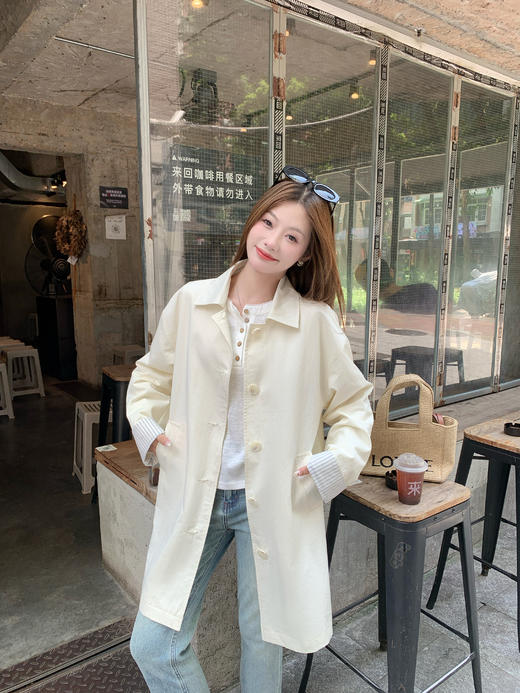 【269元任选2件】现货！成本巨贵，拍下包赚！温柔奶杏中长款风衣外套 商品图11