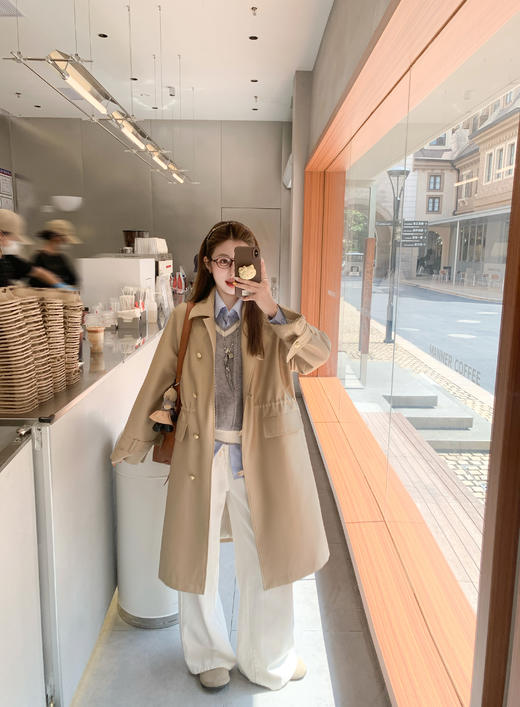 <曾小咸推荐>现货秒杀！微信超特价！收腰短款风衣外套 日常329.99 立减170 秒杀159.99！长款秒杀169.99！白色连衣裙秒杀99.99！ 商品图9