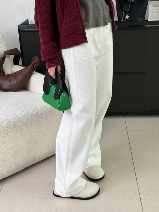 会员福利【舒适主义~垂坠/挺括】拉夏贝尔/La Chapelle高腰明线阔腿牛仔裤宽松设计感百搭显瘦直筒长裤 商品图13