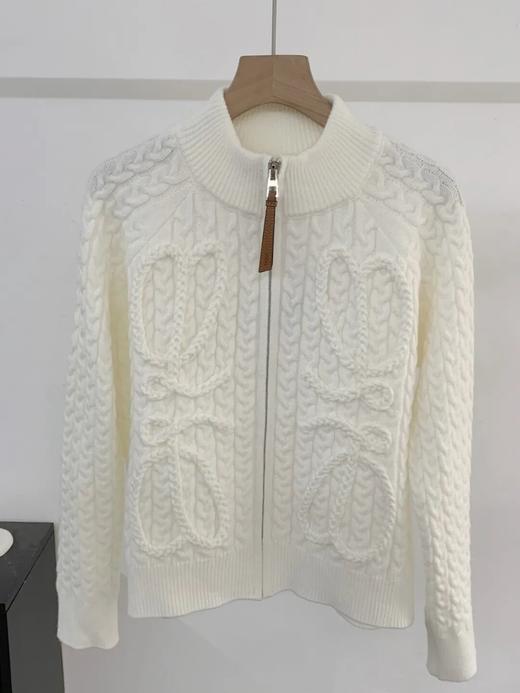 Lo*we 罗&威钩针提花拉链开衫外套 商品图3