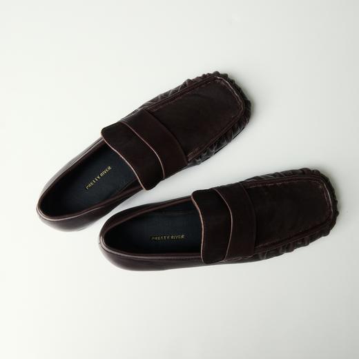 PRETTY RIVER植鞣革方头褶皱乐福 商品图1