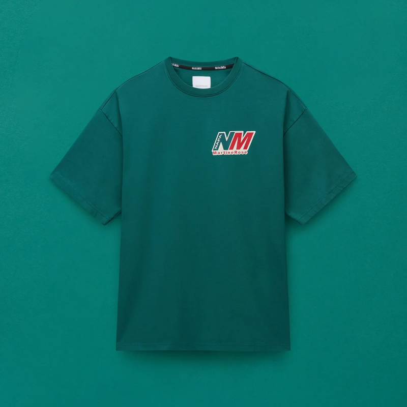 Napapijri 中性徽标印花 Ocelot 棉质圆领短袖平纹针织T恤 深绿色 NP0A4HEWG2A