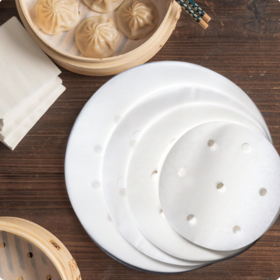 馒头纸 笼屉纸 约50张 带孔小号馒头烧麦蒸饺包子笼屉纸