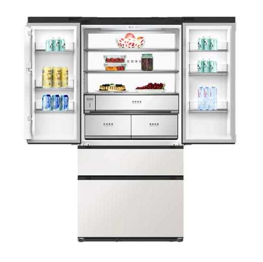 美菱 冰箱 BCD-558WFP9BIZ 558升 法式多门 嵌入式 风冷 变频 一级能效 底部散热 自动制冰 钢化玻璃面板 电脑控温 浅色系 商品图5