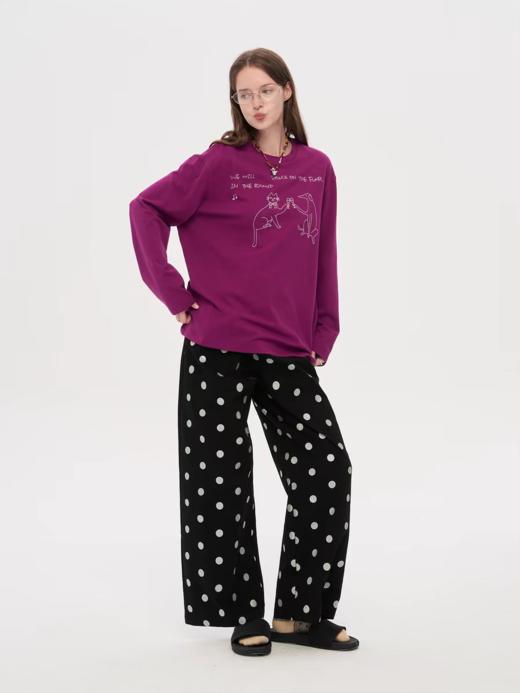 local tag/lt25awk29b/宽松小猫小狗刺绣上衣 商品图2