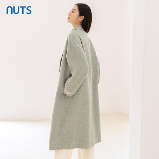 NUTS商场同款秋冬款高级感气质长款双面毛呢大衣外套女4411507A1 商品图4