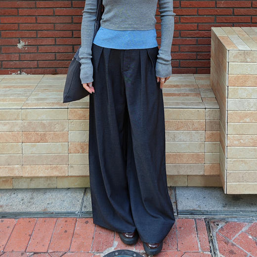 馥迦高级垂感宽松西装阔腿裤 商品图1