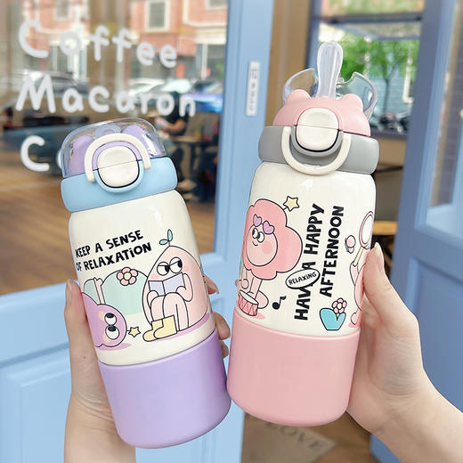 【原创花式三饮！拍下送杯刷！】保温杯家用 304不锈钢男女生儿童学生高颜值水杯 便携防摔保温杯子 商品图1