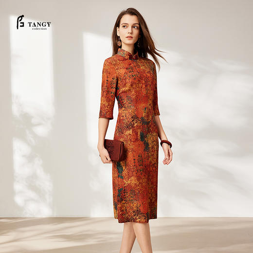 TANGYcollection2025冬季新品商场款中国风锦俗系列连衣裙L254806 商品图0