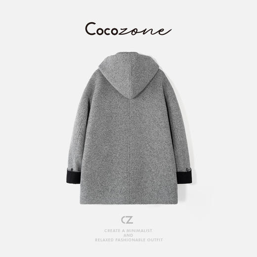 COCO ZONE 刘一一 "布莱恩"羊毛羊驼混纺连帽外套 CD2A2528 商品图1
