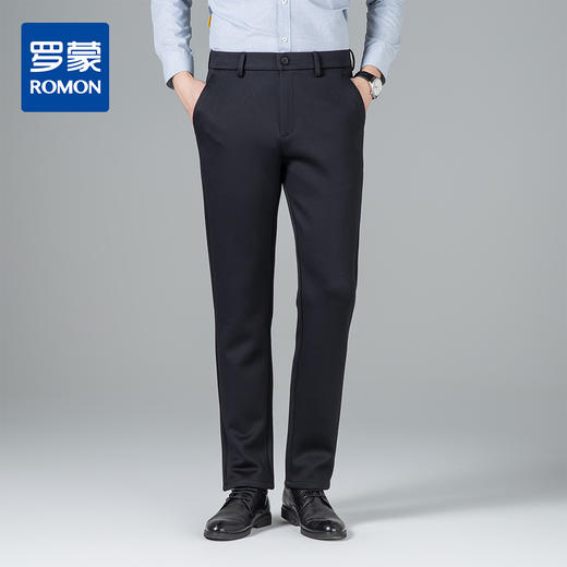 罗蒙秋冬款男士休闲裤针织四面高弹裤子舒适百搭直筒版型修饰腿型长裤子男 商品图0