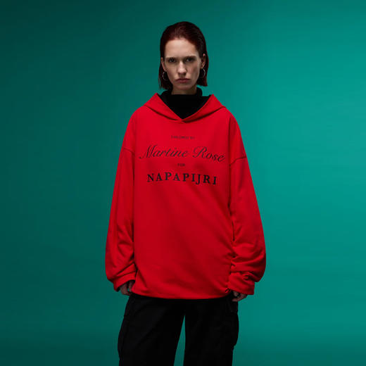 Napapijri 中性字母徽标印花棉质连帽卫衣 红色 NP0A4H8MRB1 商品图2