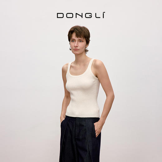 东黎 • 你本珍贵 万物共生-背心 山羊绒女士打底方领背心 5484 商品图2
