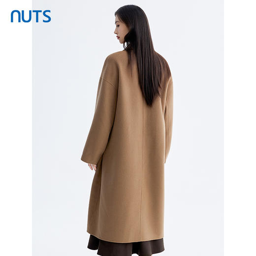 NUTS商场同款秋冬款高级感气质长款双面毛呢大衣外套女4411507A1 商品图2