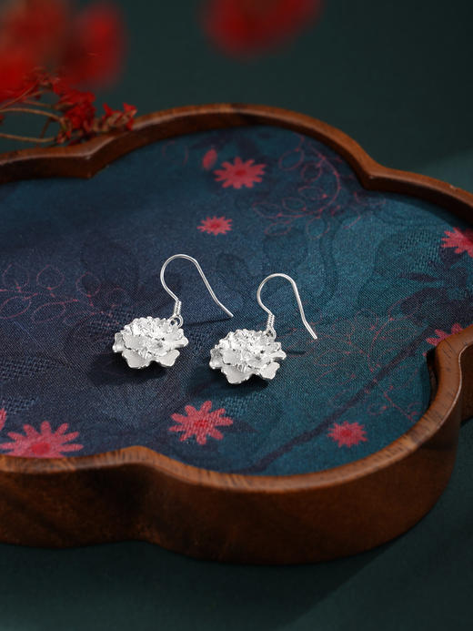 子佩集【花开静好】S990银耳环【LEH000008】花朵花丝2510 商品图4