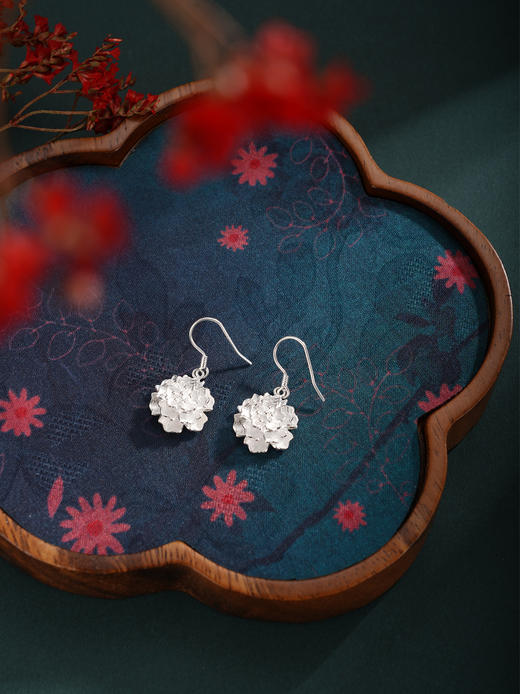 子佩集【花开静好】S990银耳环【LEH000008】花朵花丝2510 商品图1