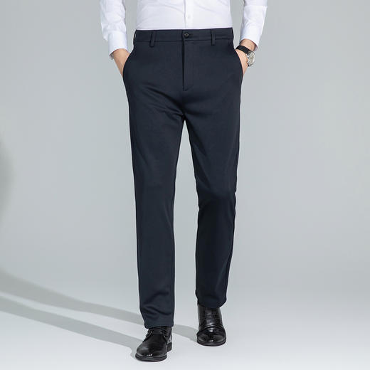 【绵羊毛混纺】罗蒙秋冬款休闲裤男士细腻亲肤抗皱裤子通勤休闲提臀收腹长裤子 商品图1