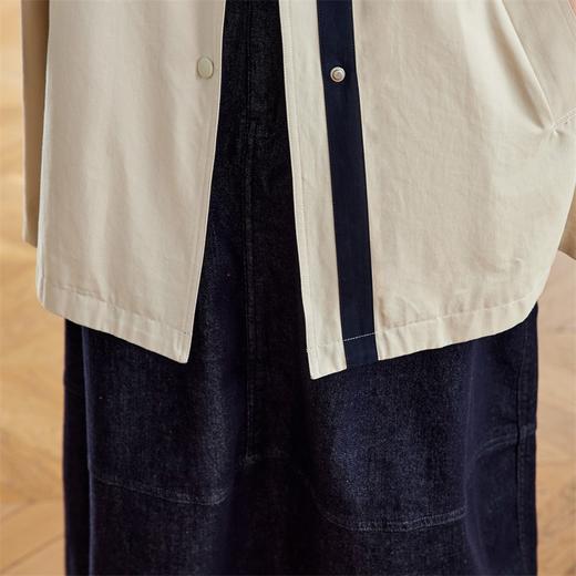 馥迦高级感撞色立领中长款风衣 商品图12