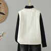 GYH 3753复古木耳边V领对襟盘扣无袖薄棉马甲 商品缩略图2