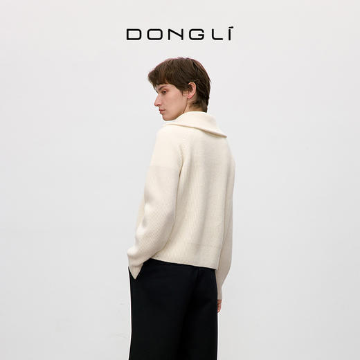 东黎 • 你本珍贵 瑕珠 山羊绒女士秋季强缩绒拉链开衫 5438 商品图3