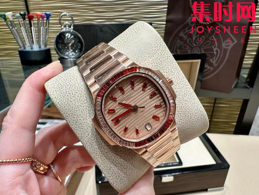 3K百达翡丽运动优雅系列 鹦鹉螺7118 渐变橙红宝石 女士腕表 324一体机 商品图2