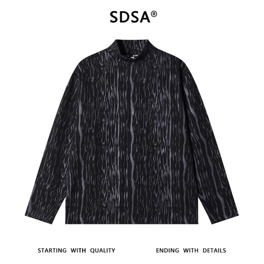 T4913SDSA男士秋冬新款痞帅男装韩版撞色半高领长袖T恤嘻哈高街上衣 商品图1