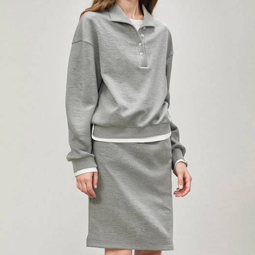 馥迦休闲时髦运动风卫衣半裙套装 商品图3