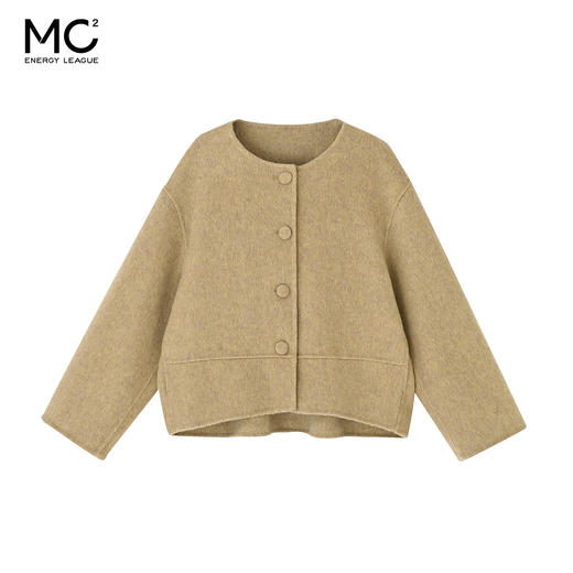 女装圆领宽松阔版羊毛短款双面呢外套-657F5242005 商品图0