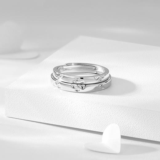 卡蒂罗KADER 足银999 豹豹猫猫情侣对戒 俏皮灵动原创可爱爪印设计素圈百搭可调节一对 炽热的爱意 携手一生 戒指 商品图9