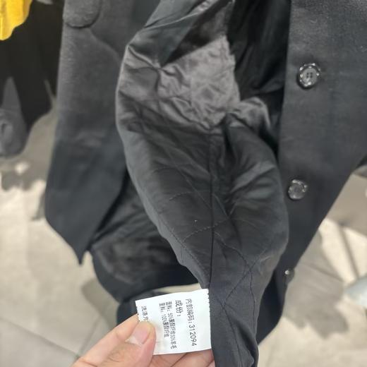 212WS撞色翻领呢绒长外套31113（黑） 冬季 312094032105 商品图4