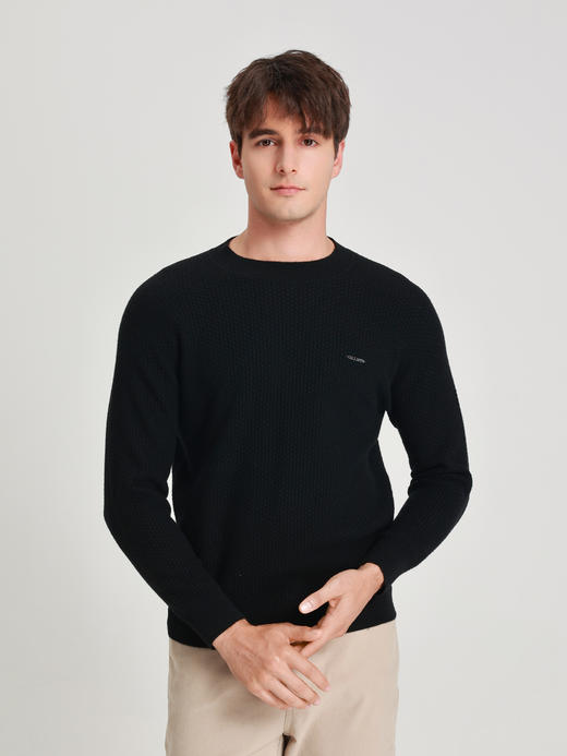 callisto璀璨黑织艺系列绵羊毛毛衣 商品图2