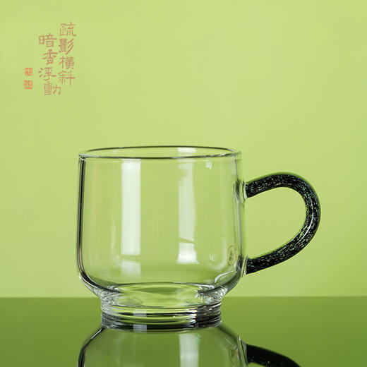 暗香疏影凤颜水月杯品杯高档手把玻璃杯防烫茶杯创意品茗杯品杯 商品图1