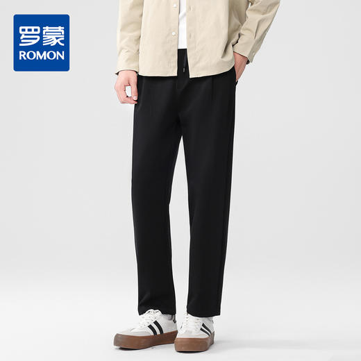 【莱赛尔棉】罗蒙秋冬休闲裤弹力针织抗皱亲肤舒适松紧腰设计时尚百搭休闲长裤 商品图0