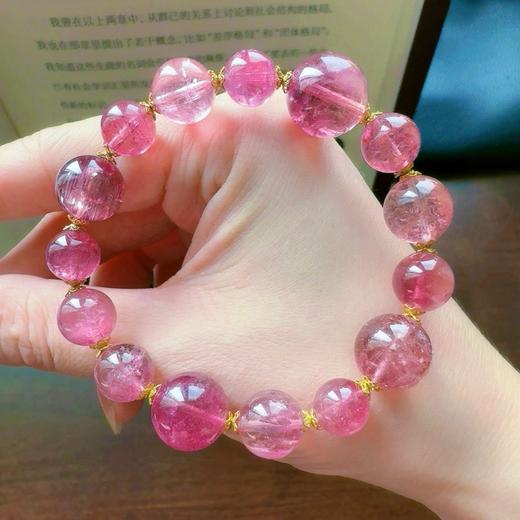 9-14mm单圈粉碧玺手串 商品图3