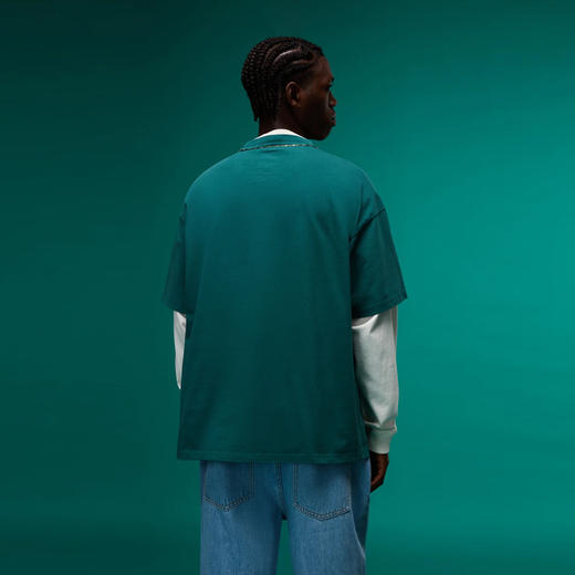 Napapijri 中性徽标印花 Ocelot 棉质圆领短袖平纹针织T恤 深绿色 NP0A4HEWG2A 商品图4