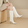 Westory2025年尖头高跟极简轻摔柔软胎牛皮百搭高靴W25DQ85371 商品缩略图4
