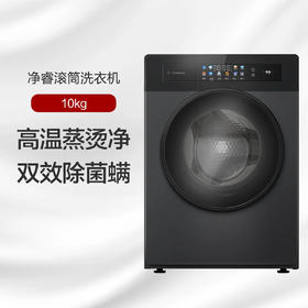 GREE格力 净睿滚筒洗衣机 10kg 冷泡护本色 高温净顽渍 XQG100-B1201Cc1(珍珠黑)