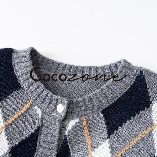 COCO ZONE 刘一一“菱格公式”绵羊毛混纺毛织上衣 CD1A1321 商品图2