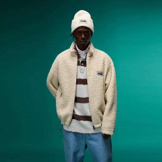 Napapijri 中性徽标贴片 Emin 混纺羊毛绒外套 白色 NP0A4IG7N1A 商品图2