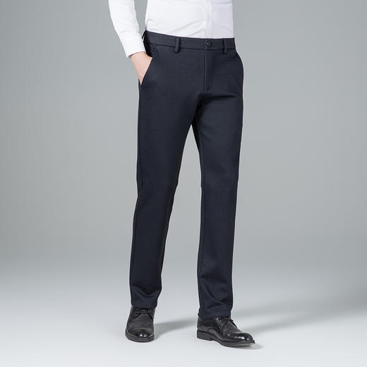 【莫代尔绵羊毛】罗蒙秋冬款休闲裤男士混纺针织不易起皱裤子磨毛内里舒适长裤子 商品图4