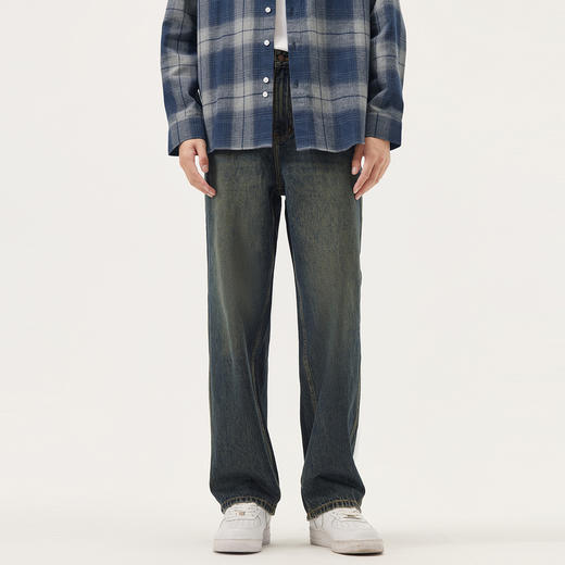 gxg.jeans男装  蓝色复古宽松时尚休闲牛仔长裤男裤 25年秋热卖 商品图1