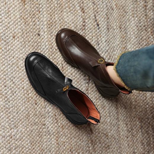 【预售5天】时尚百搭防滑软底舒适女士短靴秋冬季新款加绒保暖时装靴MDY&DAM13751-2 商品图4