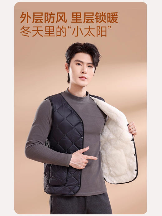 【10A抗菌绵羊毛❗️防水耐脏保暖还不闷】2025轻薄保暖马甲加厚秋冬大码新款修身羊羔绒背心坎肩情侣。hb 商品图1