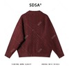 SDSA秋冬新款痞帅男装韩版纽花拼接圆领翻领假两件毛衣简约休闲 商品缩略图4