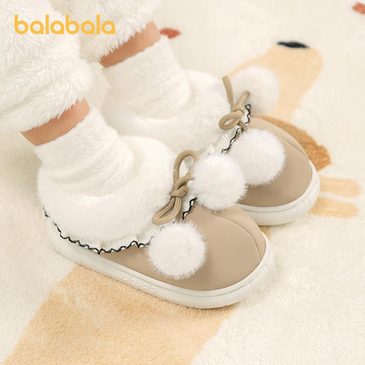 巴拉巴拉童鞋儿童拖鞋女童加绒保暖家居鞋冬季2025新款棉鞋包跟鞋 商品图1